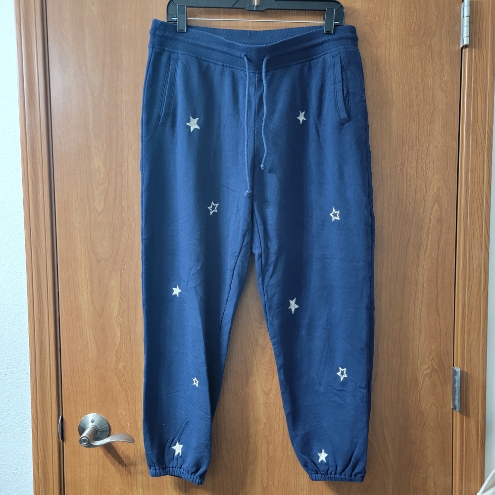 Lou & Grey Star Joggers Navy Silver Size Large